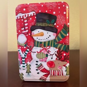 Festive Snowman and Reindeer Tin